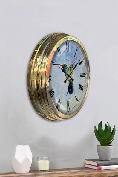 Platin Saat Hediyelik 40 Cm Gold Metal Sanatsal Duvar Saati - 4