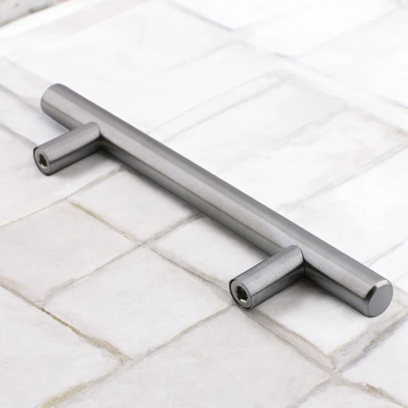 Mobilya Mutfak Çekmece Dolap Dolabı Kulbu Kulpu Kulpları (96 mm - 9.6 cm) İnox Metal 10 Adet - Resim 3