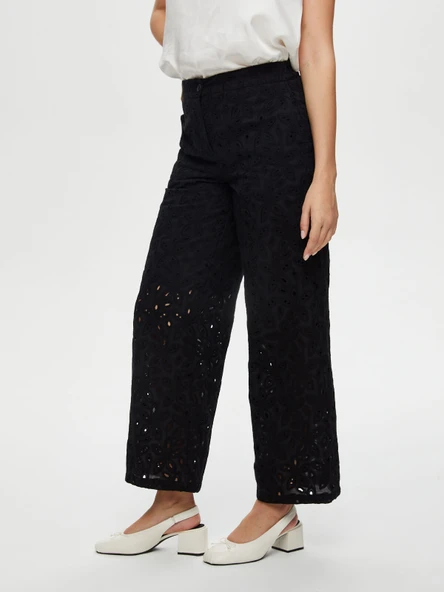 Kadın Wide Leg Fit Brode Nakış Detaylı Pantolon Faik Sönmez - Resim 10