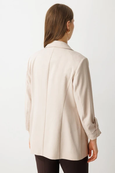 Ekol BB Oversize 3/4 Kol Kadın Ceket - Minimalist Tasarım - 6