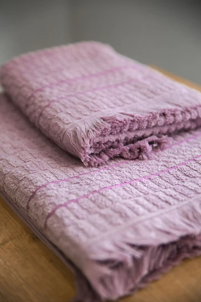 2’li Pamuklu Jakarlı Banyo Havlu Seti – 90x150 Ve 50x90 – Yumuşak Ve Emici - 7