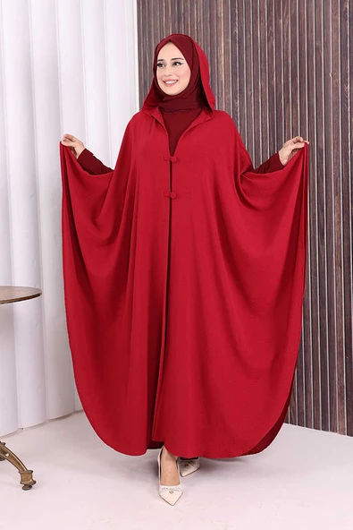 Kapüşonlu Ayrobin Pelerin 70021 Bordo ürün görseli