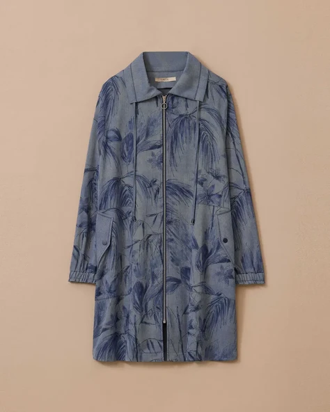 Kadın Büyük Beden Desenli Cepli Kap Ceket Gala-Xi 10002512514010 - 4