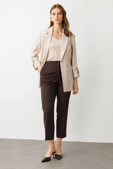 Ekol BB Oversize 3/4 Kol Kadın Ceket - Minimalist Tasarım - 5