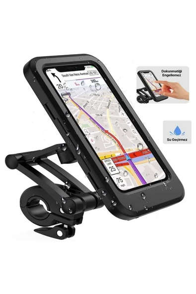 Motorsiklet Bisiklet Atv Manyetik Su Geçirmez 360° 5-7 inç Telefon Tutucu Tutacağı M3 - 5
