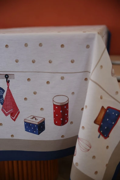 Masa Örtüsü Mutfak Desenli Puantiyeli - 3