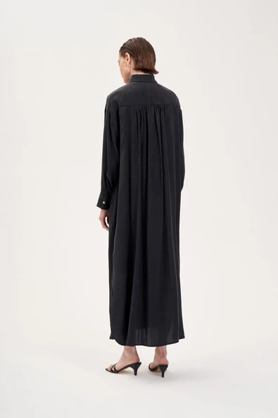 Prime Taşlanmış İpek Gömlek Uzun Elbise Terzi Dükkani - 4