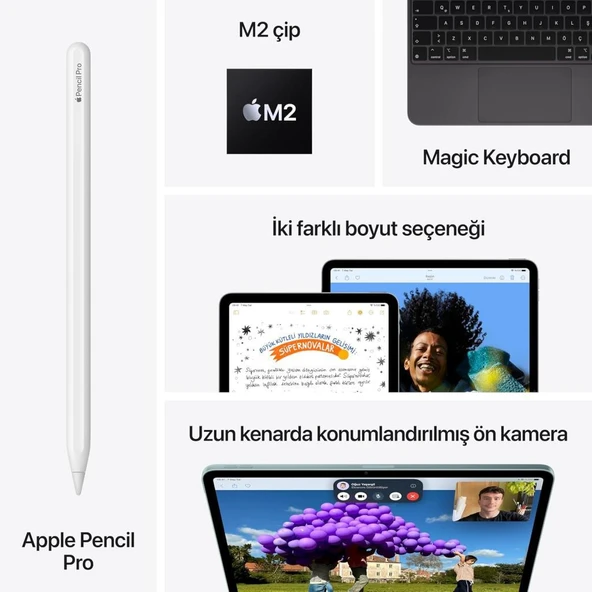 iPad Air 6. Nesil Wi-Fi 128 GB 13" MV273TU/A Uzay Grisi Tablet - 2