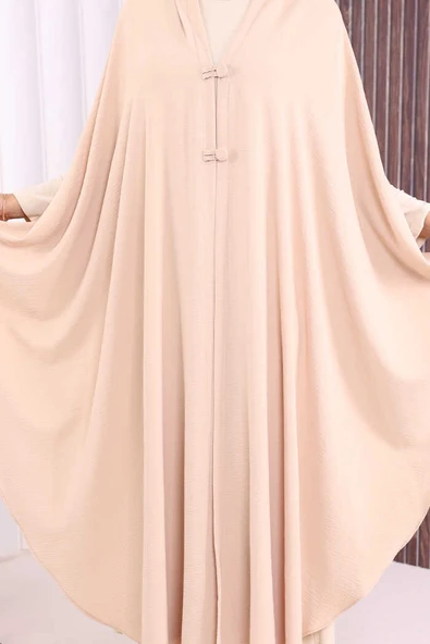 Kapüşonlu Ayrobin Pelerin 70021 Taş - Resim 6