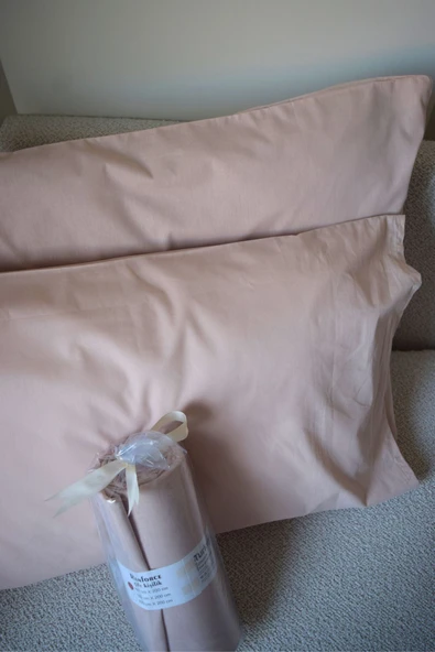 Lastikli Çarşaf Takımı 160x200 Çift Kişilik- Ranforce Pamuk-yastık Kılıflı-bej - 6