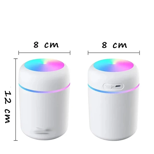 Ortam Nemlendirici Bataryalı Şarjlı H2o Araç İçi Ev Ofis Rgb Renkli Işıklı Buhar makinası - 2
