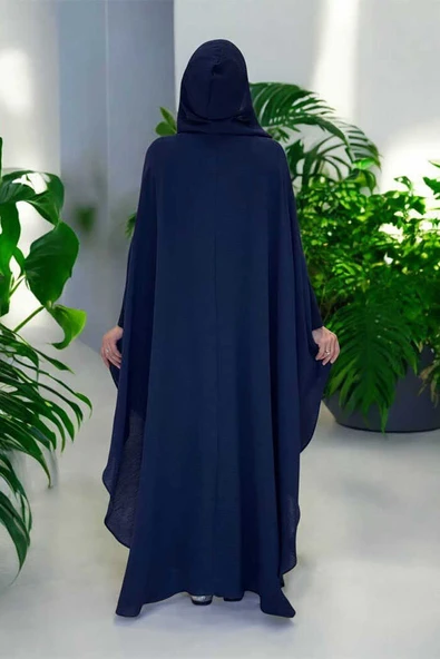 Kapüşonlu Ayrobin Pelerin 70021 Lacivert - 2