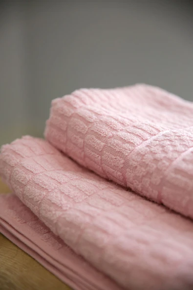 2’li Pamuklu Jakarlı Banyo Havlu Seti 90x150 Ve 50x90 Yumuşak Ve Emici - 4