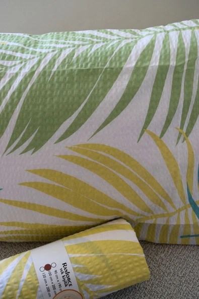 Lastikli Çarşaf Takımı 100x200 Tek Kişilik- Ranforce Pamuk-yastık Kılıflı-yeşil