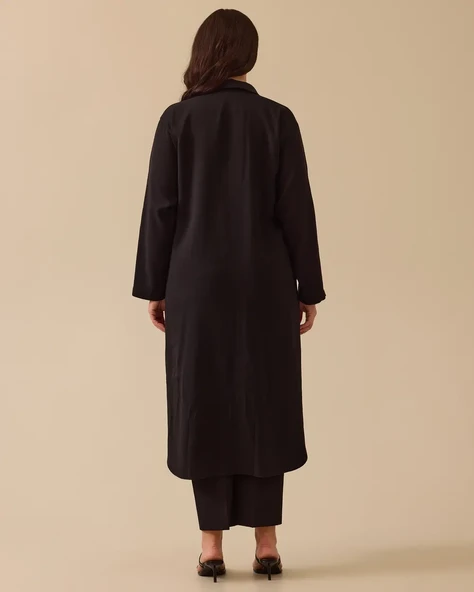 Büyük Beden Nakış Detaylı Düğmeli Elbise Gala-Xi - 2