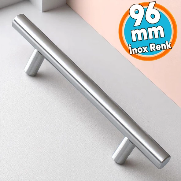 Mobilya Mutfak Çekmece Dolap Dolabı Kulbu Kulpu Kulpları Mia Mojan (96 mm - 9.6 cm) İnox Metal