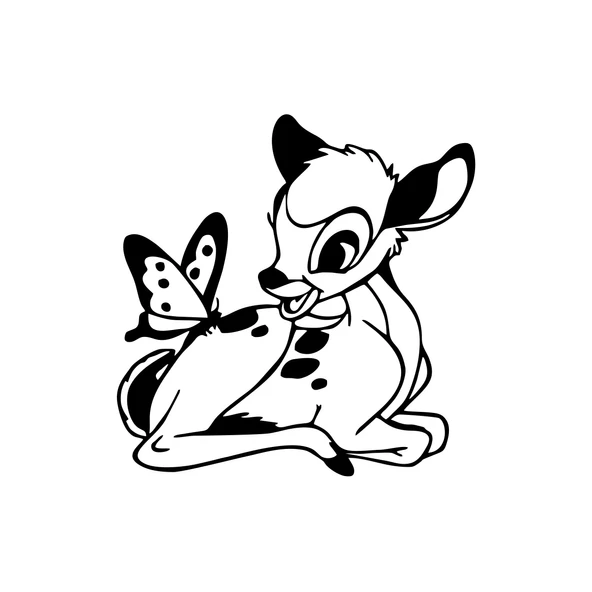 Ceylan Ve Kelebek Araba Sticker 17x17 Cm Siyah ürün görseli