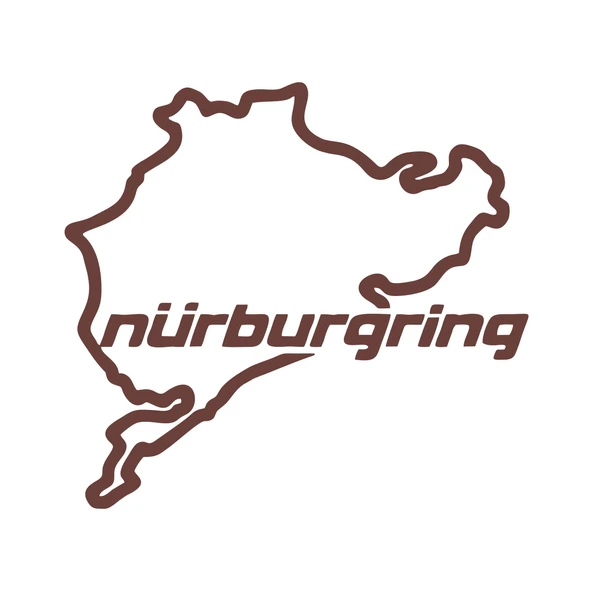 Nürburgring Araba Sticker  17x17 Cm Kahverengi ürün görseli
