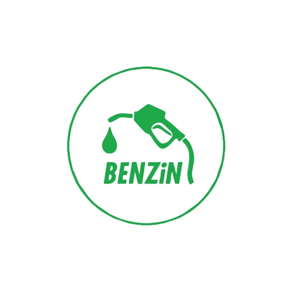 Benzin Araba Sticker 17x17 Cm Yeşil