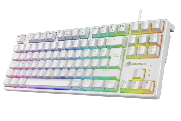 Gamebooster G23W Enigma TKL Rainbow Aydınlatmalı Red Switch Mekanik Beyaz Oyun Klavyesi - Resim 2