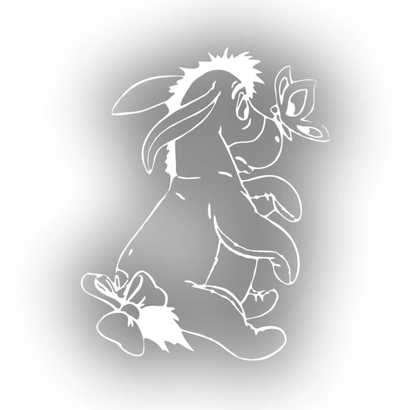 Eşek Araba Sticker 17x17 Cm Beyaz ürün görseli