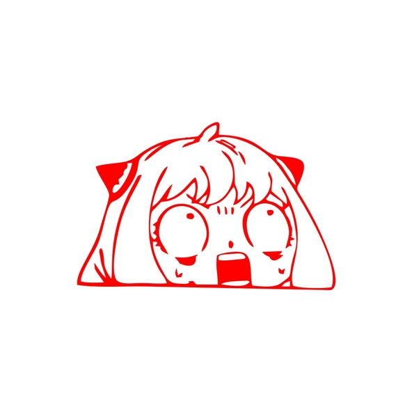 Anime Araba Sticker 17x17 Cm Kırmızı