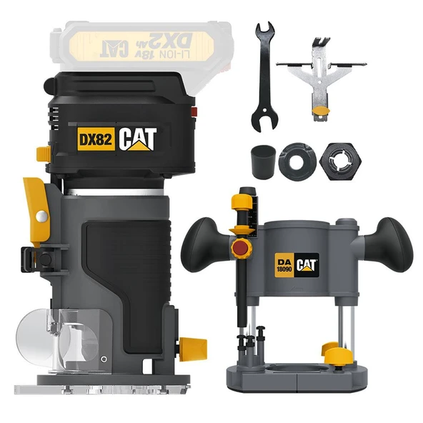CAT DX82B.3 18Volt Şarjlı Kömürsüz 6mm Devir Ayarlı Profesyonel Avuç İçi El Frezesi Formika Tıraşlama (Akü Dahil Değildir) - 2