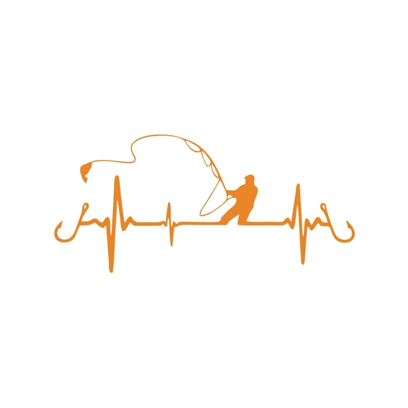 Balıkçılık Araba Sticker 17x17 Cm Turuncu ürün görseli