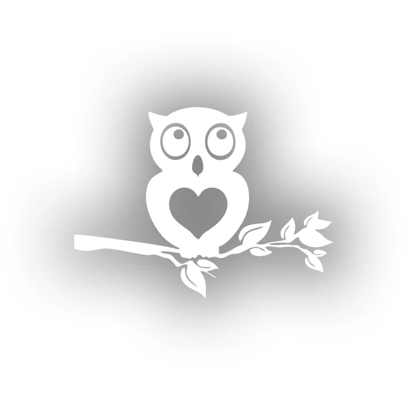 Baykuş Araba Sticker 17x17 Cm Beyaz ürün görseli