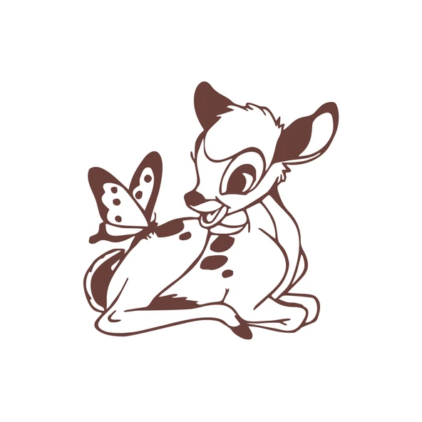 Ceylan Ve Kelebek Araba Sticker 17x17 Cm Kahverengi ürün görseli