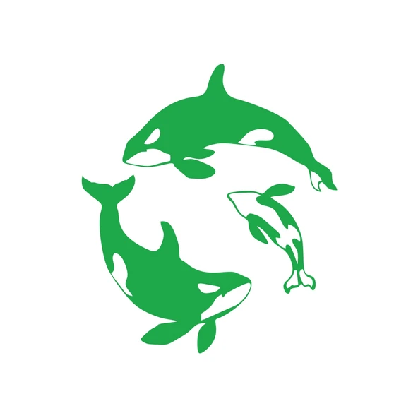 Balinalar Araba Sticker 17x17 Cm Yeşil ürün görseli