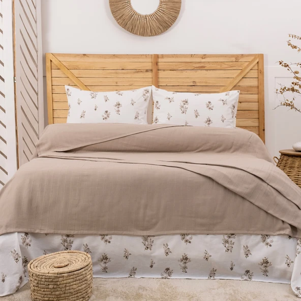 Schafer Home Hera Çift Kişilik Pike Takımı 4 Parça-Bej