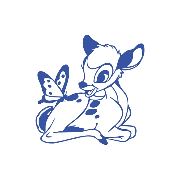 Ceylan Ve Kelebek Araba Sticker 17x17 Cm Mavi ürün görseli