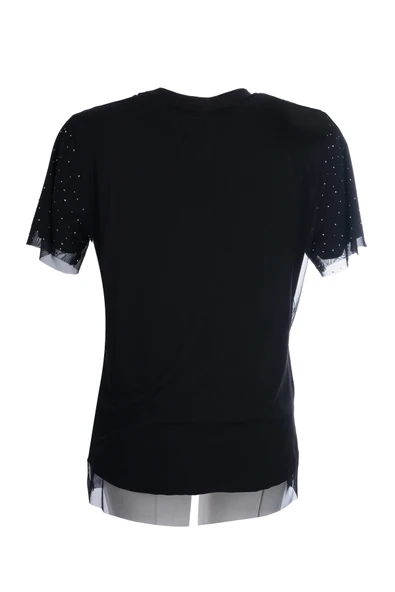 Ysatis Oversize Minimalist Kadın Bluz - Kısa Kol Yuvarlak Yaka - 4