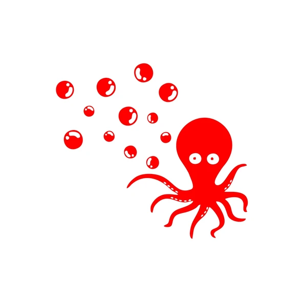 Kabarcıklar ve Ahtopot Araba Sticker 17x17 Cm Kırmızı ürün görseli