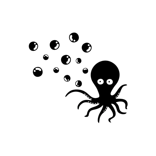 Kabarcıklar ve Ahtopot Araba Sticker 17x17 Cm Siyah ürün görseli