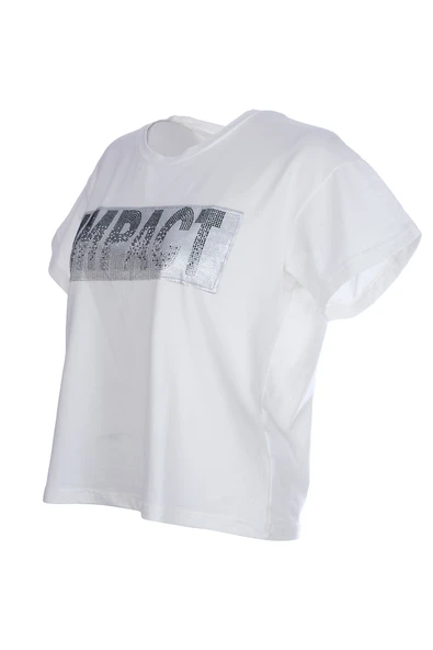 Ysatis Oversize Minimalist Kadın Bluz - Kısa Kol - Günlük - 5