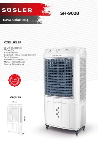 Süsler SH-9028 Su Hazneli Hava Soğutucu