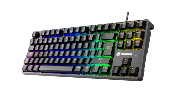 Gamebooster G23B Enigma TKL Rainbow Aydınlatmalı Red Switch Mekanik Siyah Oyun Klavyesi - Resim 2
