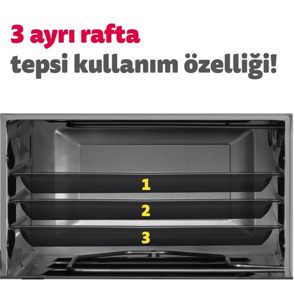 Simfer 4502 45 lt Beyaz Midi Fırın - 10