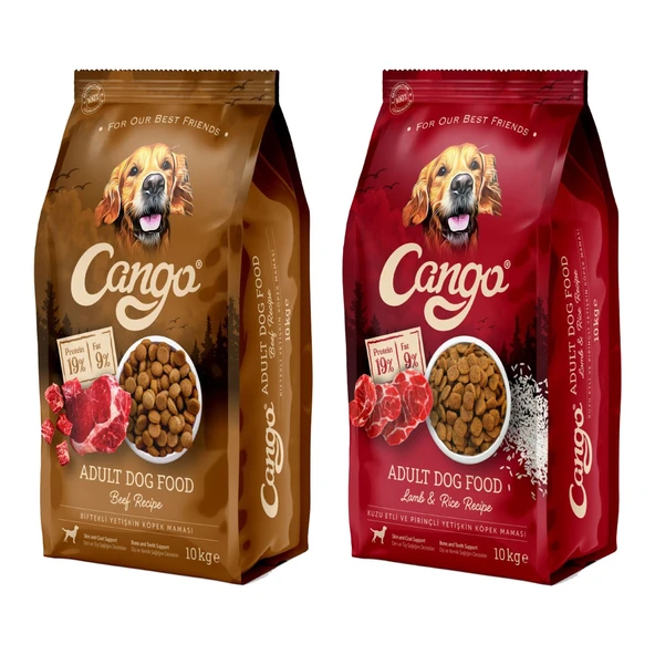 Cango Yetişkin Köpek Maması 10 kg Kuzu Etli Pirinçli ve Biftekli 2 li Karma Paket - 1