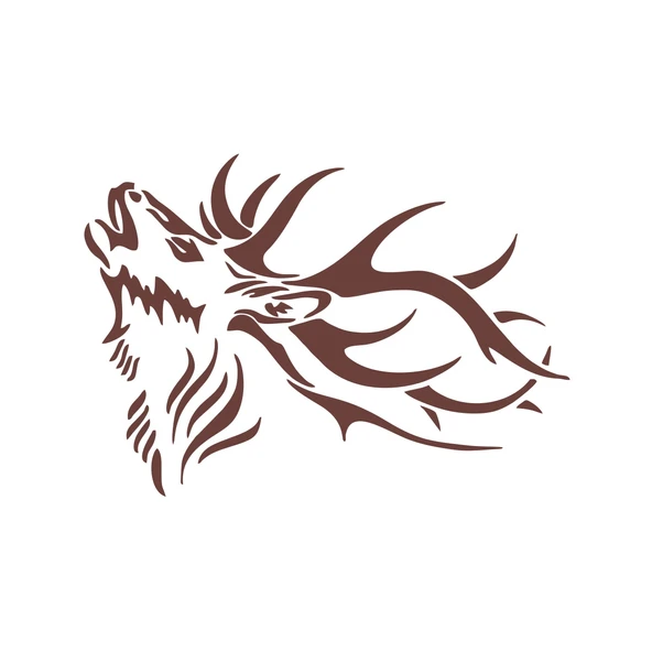 Geyik Araba Sticker 17x17 Cm Kahverengi ürün görseli