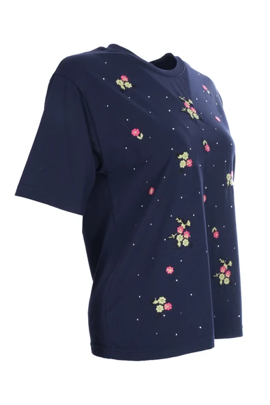 On Oversize Nakışlı Kısa Kol Kadın Bluz - Minimalist Tarz - 18