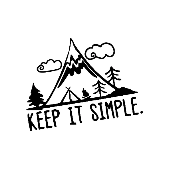Keep It Simple Kamp Araba Stickeri 17x17 Cm Siyah ürün görseli