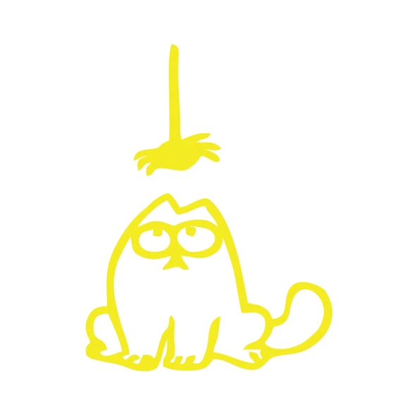 Komik Kedi Araba Sticker 17x17 Cm Sarı