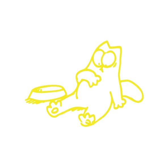 Komik Kedi Araba Sticker 17x17 Cm Sarı