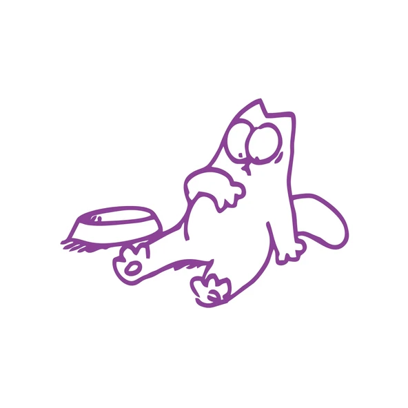 Komik Kedi Araba Sticker 17x17 Cm Mor ürün görseli