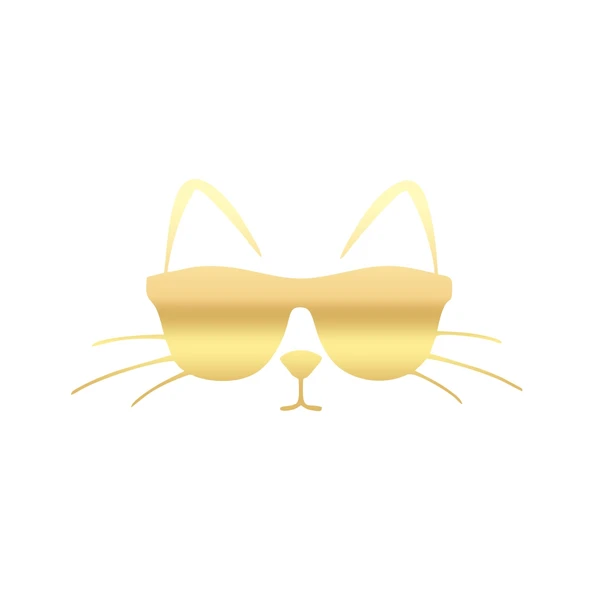Güneş Gözlüğü Takan Kedi Araba Sticker 17x17 Cm Gold