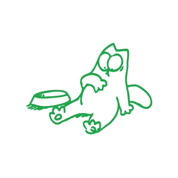 Komik Kedi Araba Sticker 17x17 Cm Yeşil ürün görseli