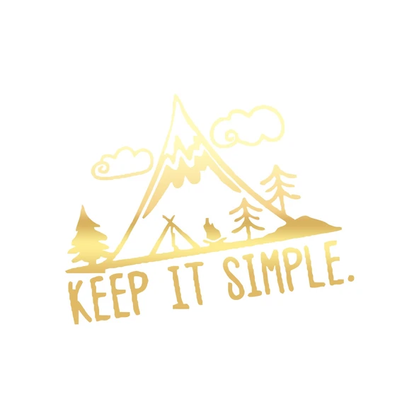 Keep It Simple Kamp Araba Stickeri 17x17 Cm Gold ürün görseli